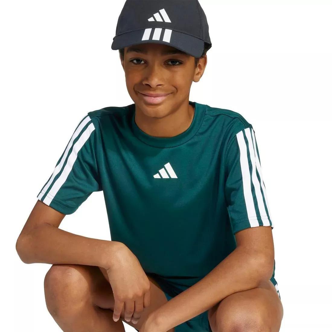 Kids Train Essentials 3-Stripes T-Shirt , Green, No Color, large image number 3
