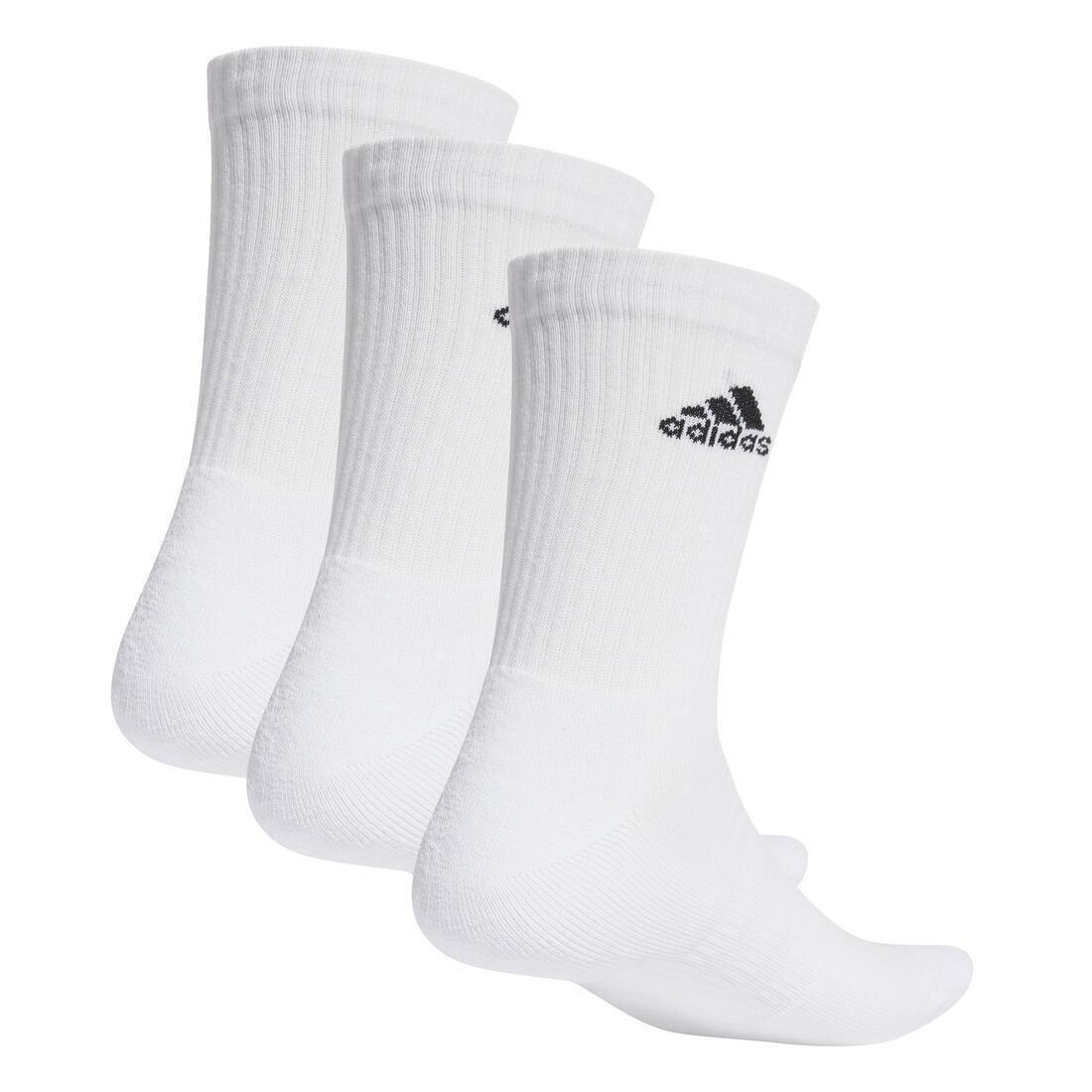 Unisex Cushioned Crew Socks - 3 Pairs, White, , large image number 3