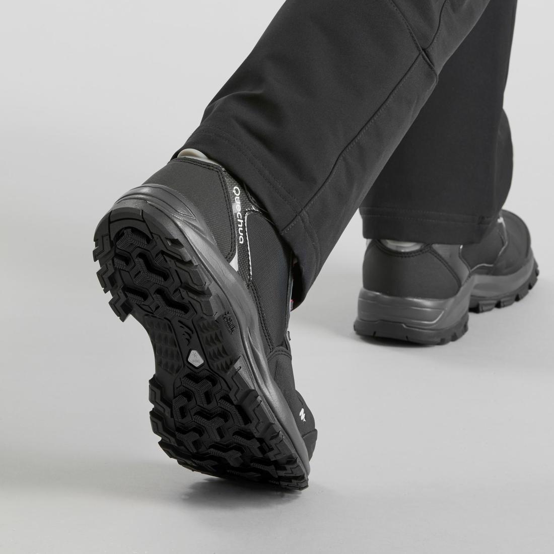 Warm Waterproof Hiking Shoes - Sh520 X-Warm Mid, Black, , large image number 1