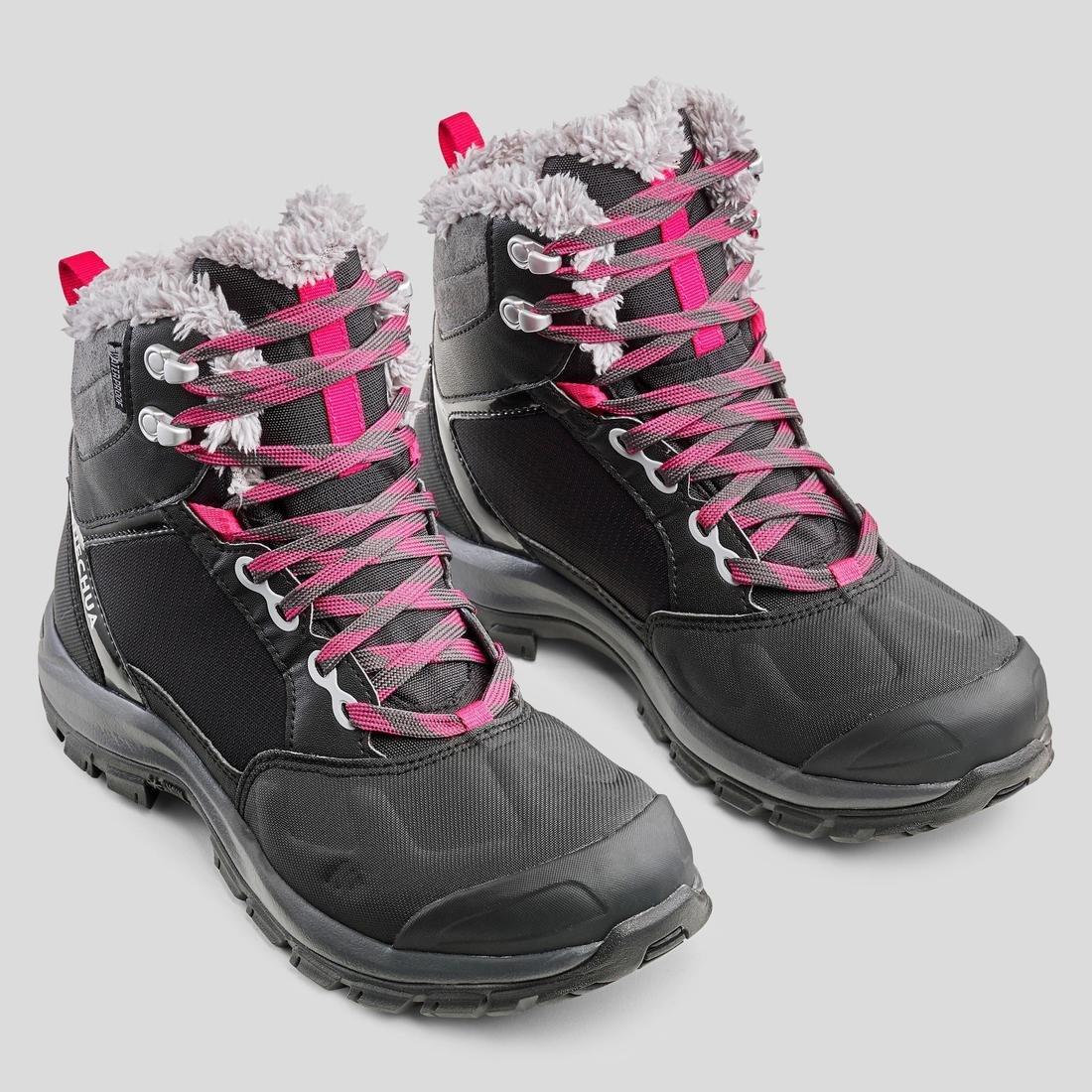 Warm Waterproof Hiking Shoes - Sh520 X-Warm Mid, Black, , large image number 5