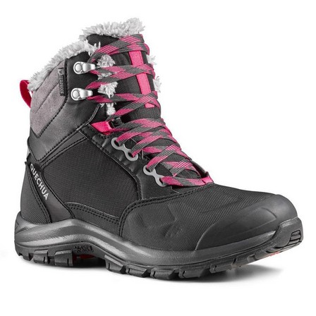 QUECHUA - Women Warm Waterproof Hiking Shoes - Sh520 X-Warm Mid, Black