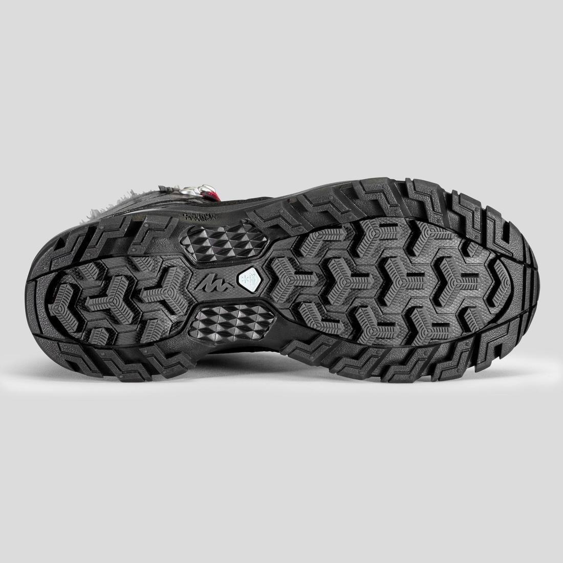 Women Warm Waterproof Hiking Shoes - Sh520 X-Warm Mid, Black, , large image number 9