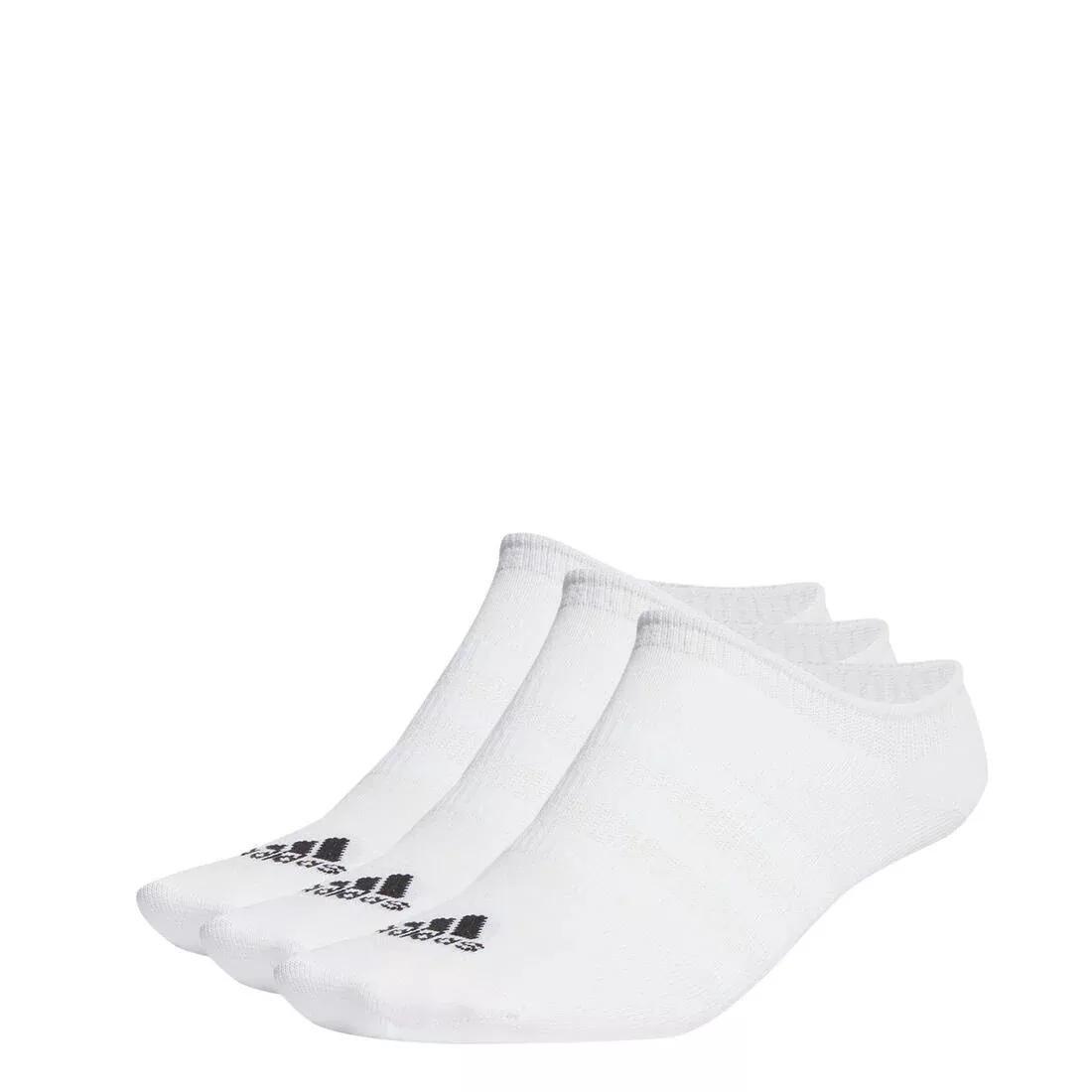 Unisex Thin and Light No-Show Socks 3 Pairs, White, No Color, large image number 0