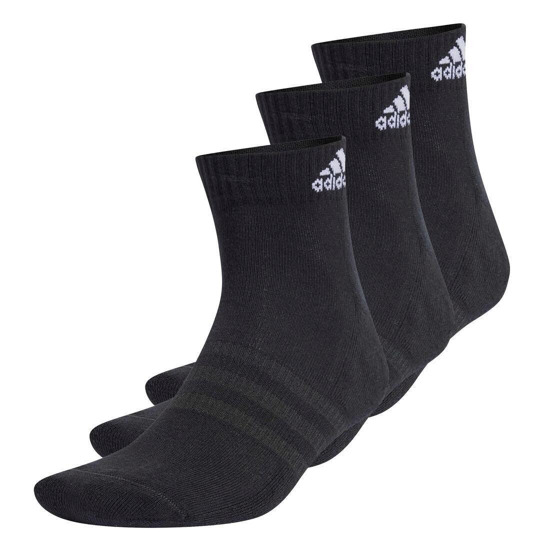 Unisex Cushioned Sportswear Ankle Socks 3 Pairs, Black, No Color, medium