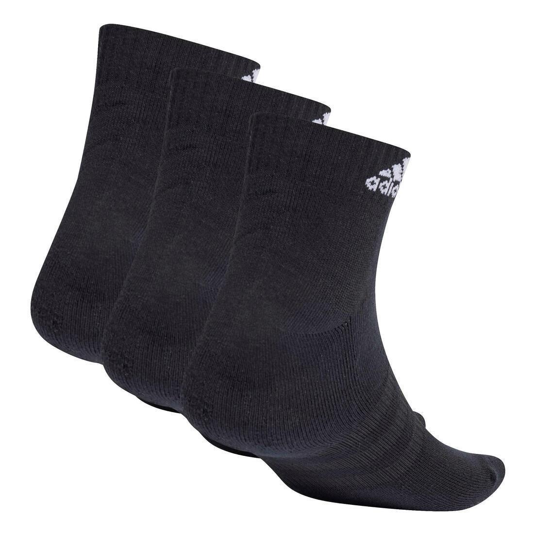 Unisex Cushioned Sportswear Ankle Socks 3 Pairs, Black, No Color, medium