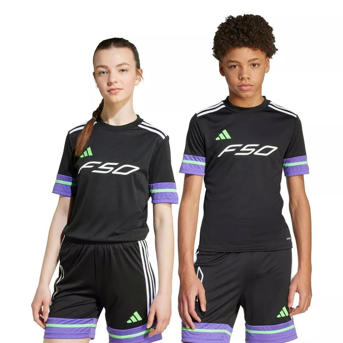 Kids Unisex F50 Short Sleeve Jersey, Black, No Color, large image number 1