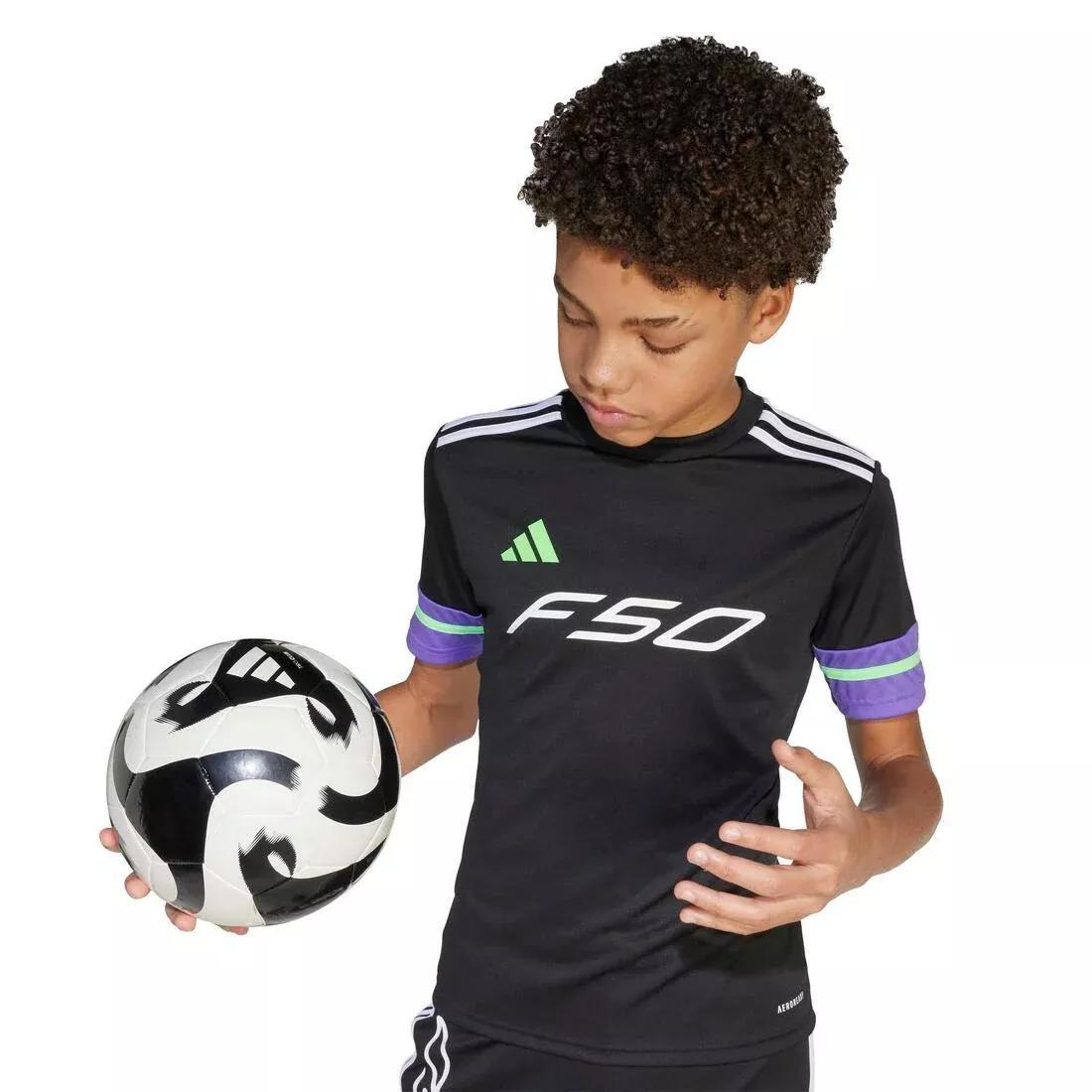 Kids Unisex F50 Short Sleeve Jersey, Black, No Color, large image number 5