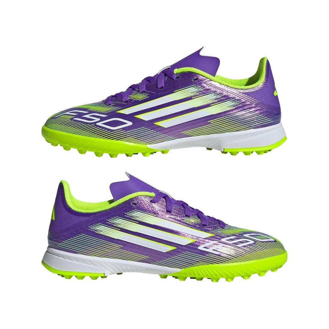 Kids Unisex F50 League Turf Boots, Purple, No Color, large image number 6