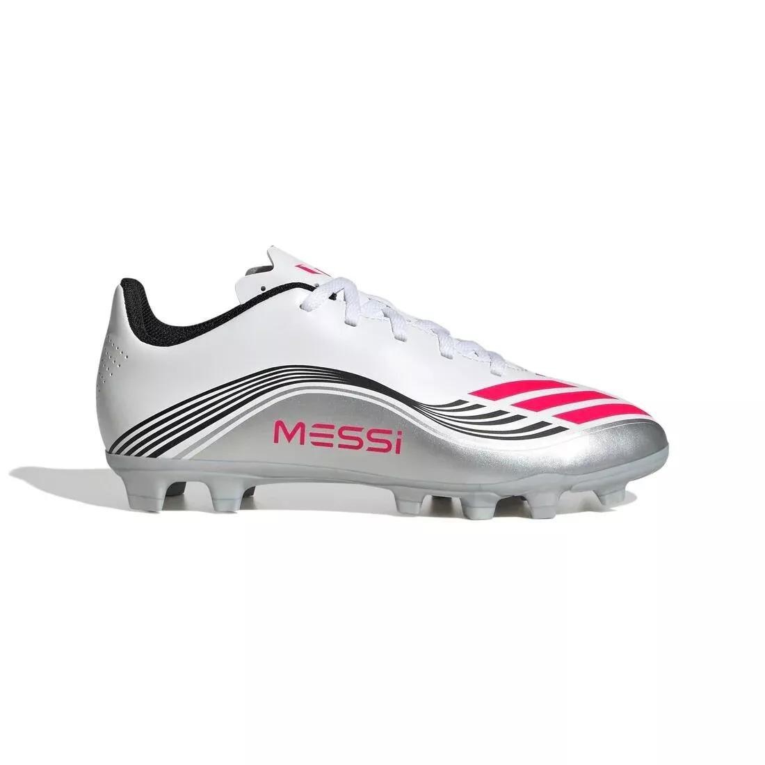 Kids Unisex F50 Messi Club Firm/Multi-Ground Boots, White, No Color, large image number 0
