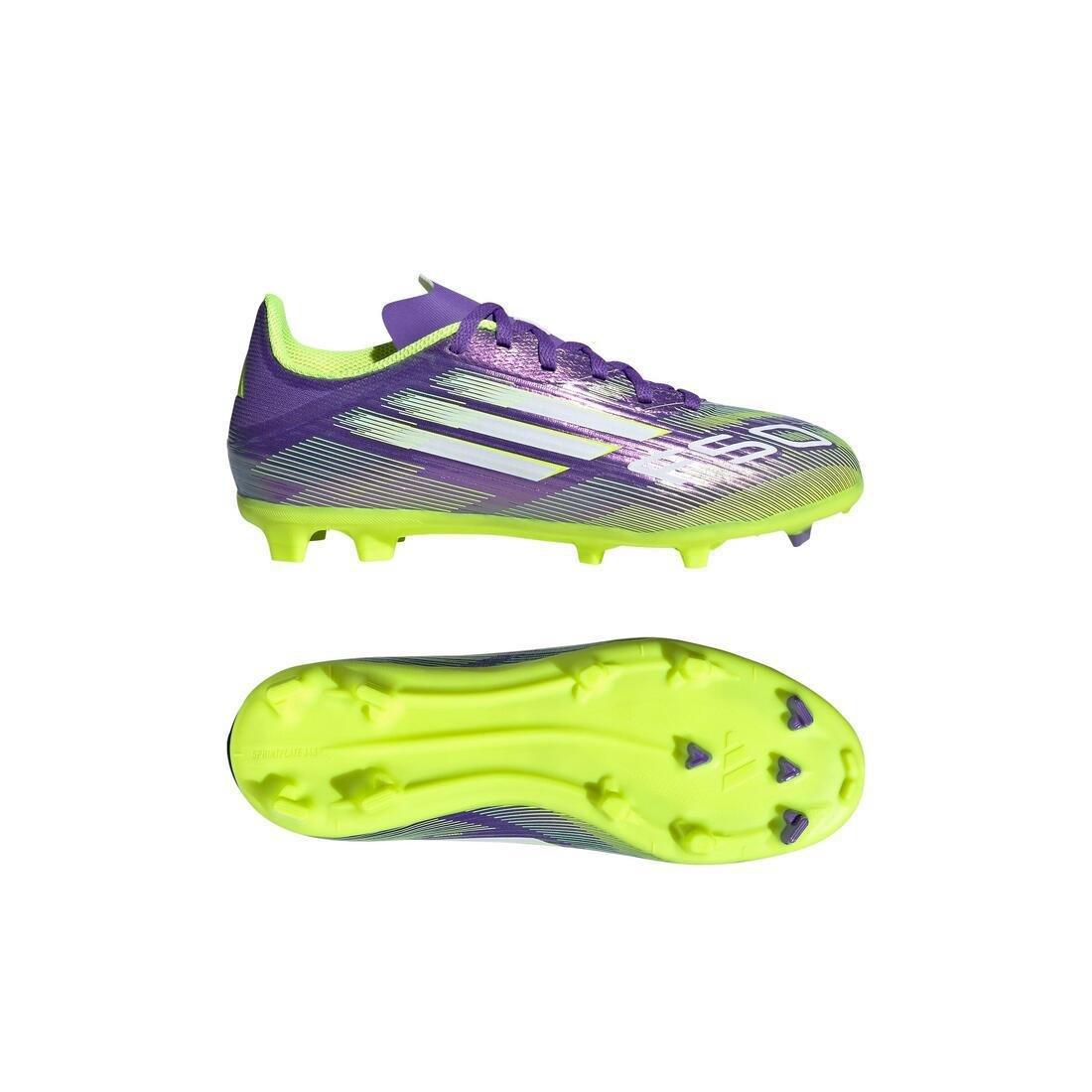 Kids Unisex F50 League Firm/Multi-Ground Boots, Purple, No Color, large image number 6