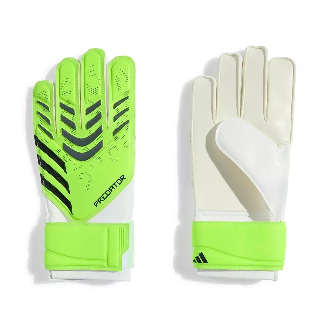Kids Unisex Predator Training Goalkeeper Gloves, Green, No Color, large image number 0