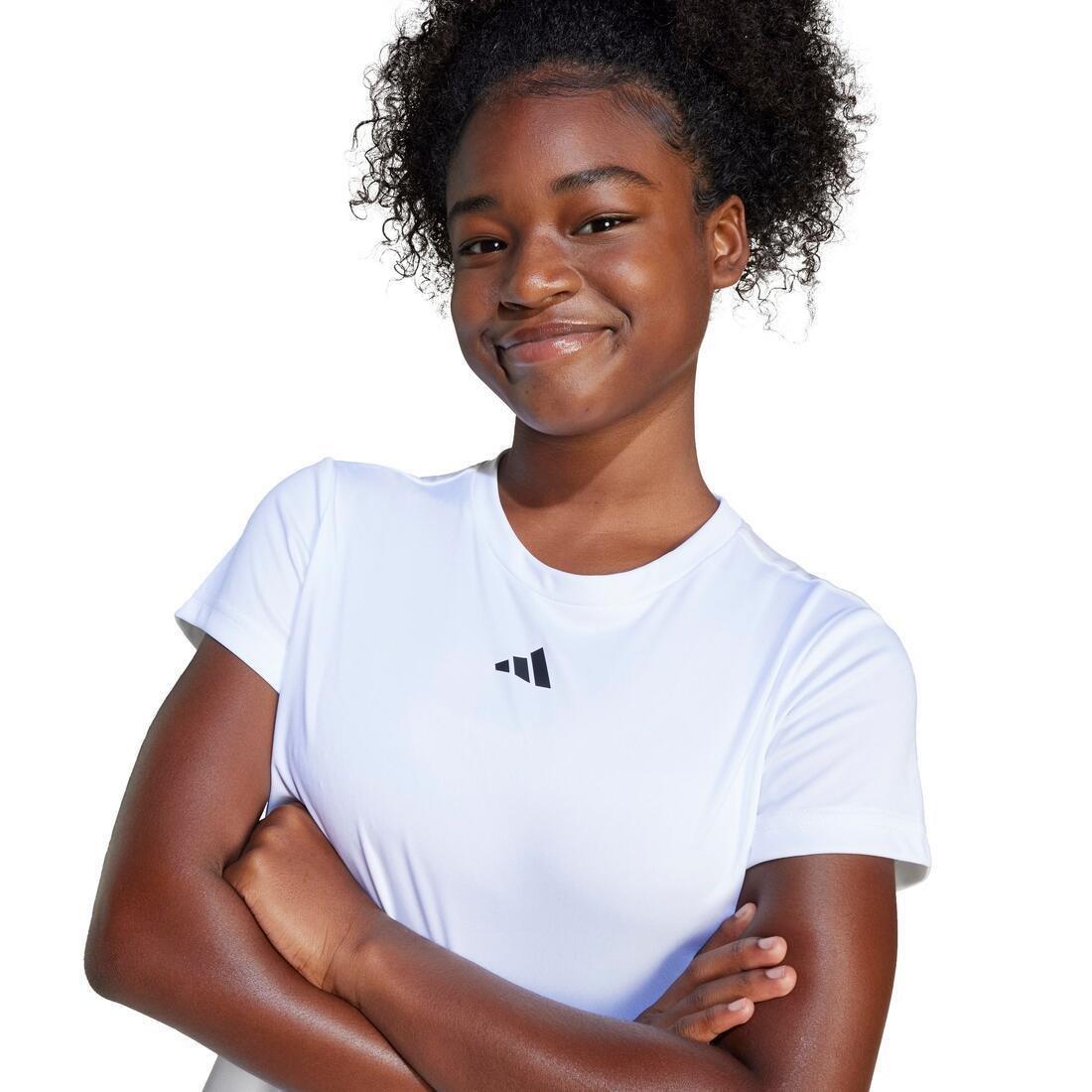 Kids Train Essentials Regular Fit Logo Training T-Shirt , White, No Color, large image number 3