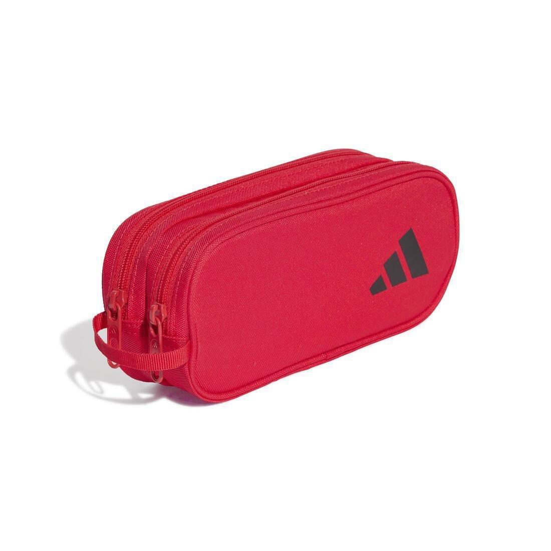 Kids Unisex Two Zipper Pencil Case, Red, No Color, medium