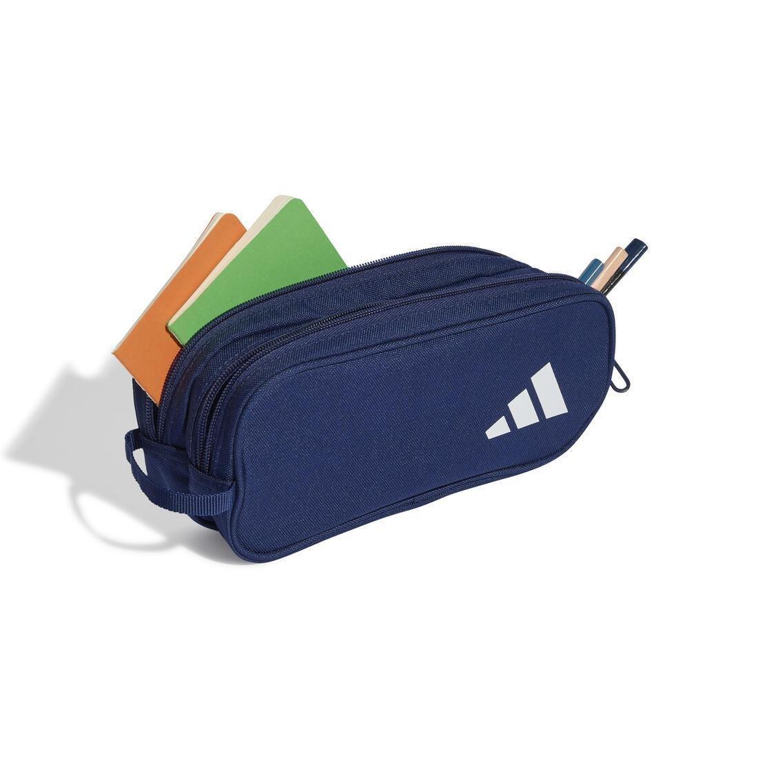 Kids Unisex Two Zipper Pencil Case, Navy, , medium