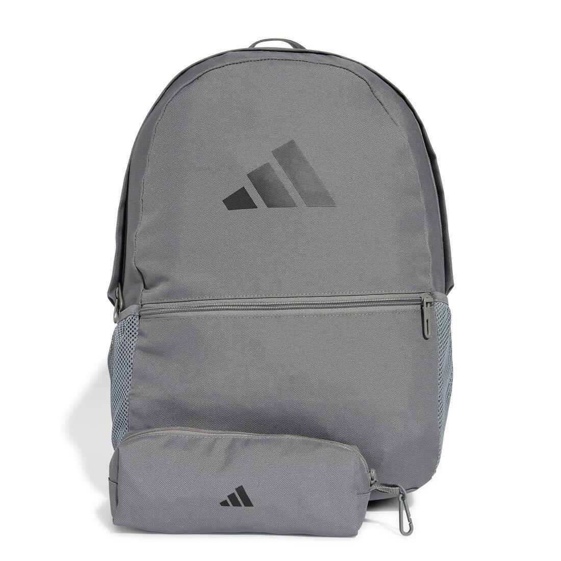 Unisex Backpack With Pencil Case, Grey, No Color, medium