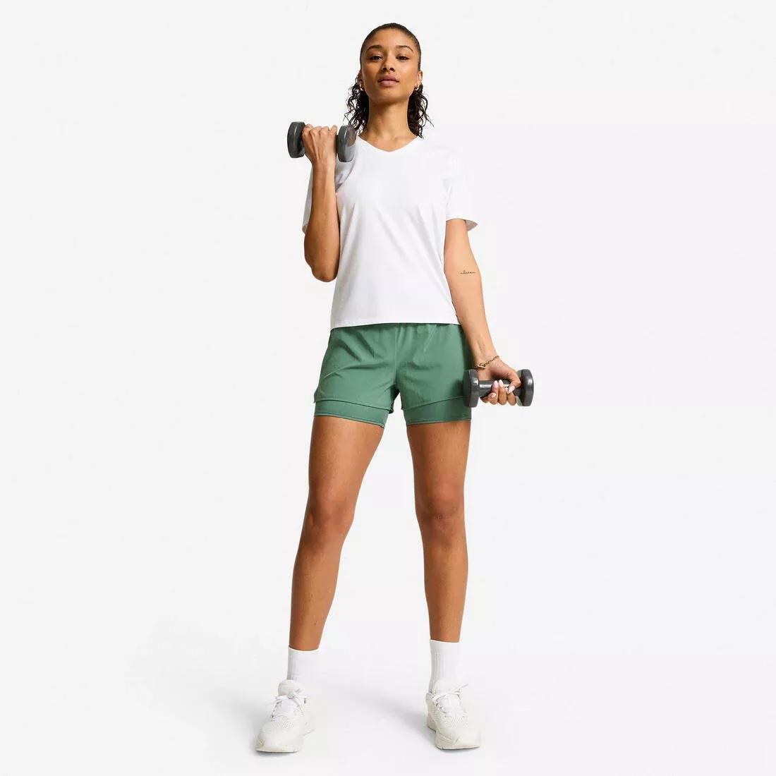 Women 2-in-1 Fitness Shorts, Black, No Color, large image number 2