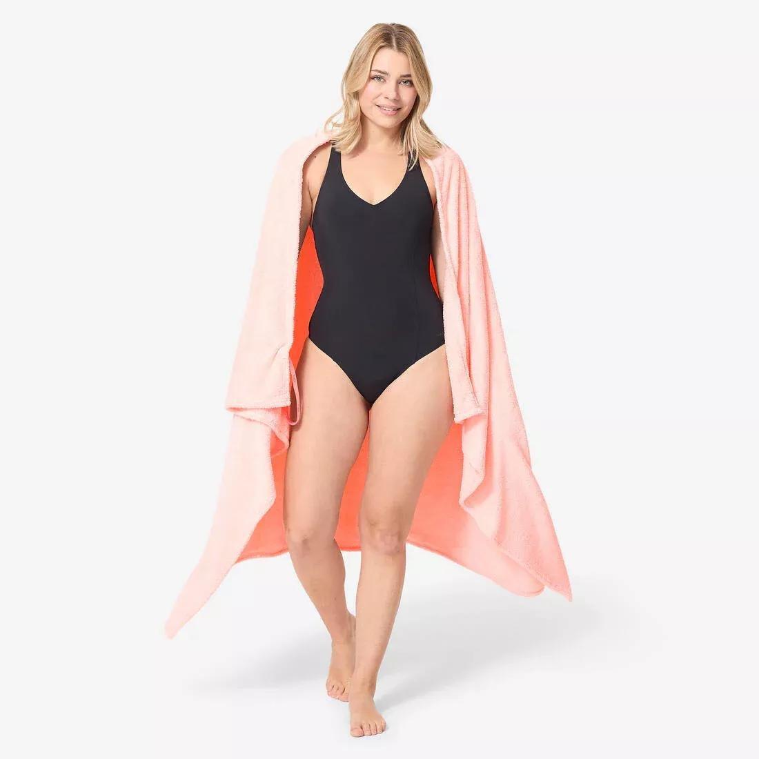 Swimming Ultra-Soft Microfibre Towel Size XL 110 x 175 cm, Pink, No Color, large image number 4