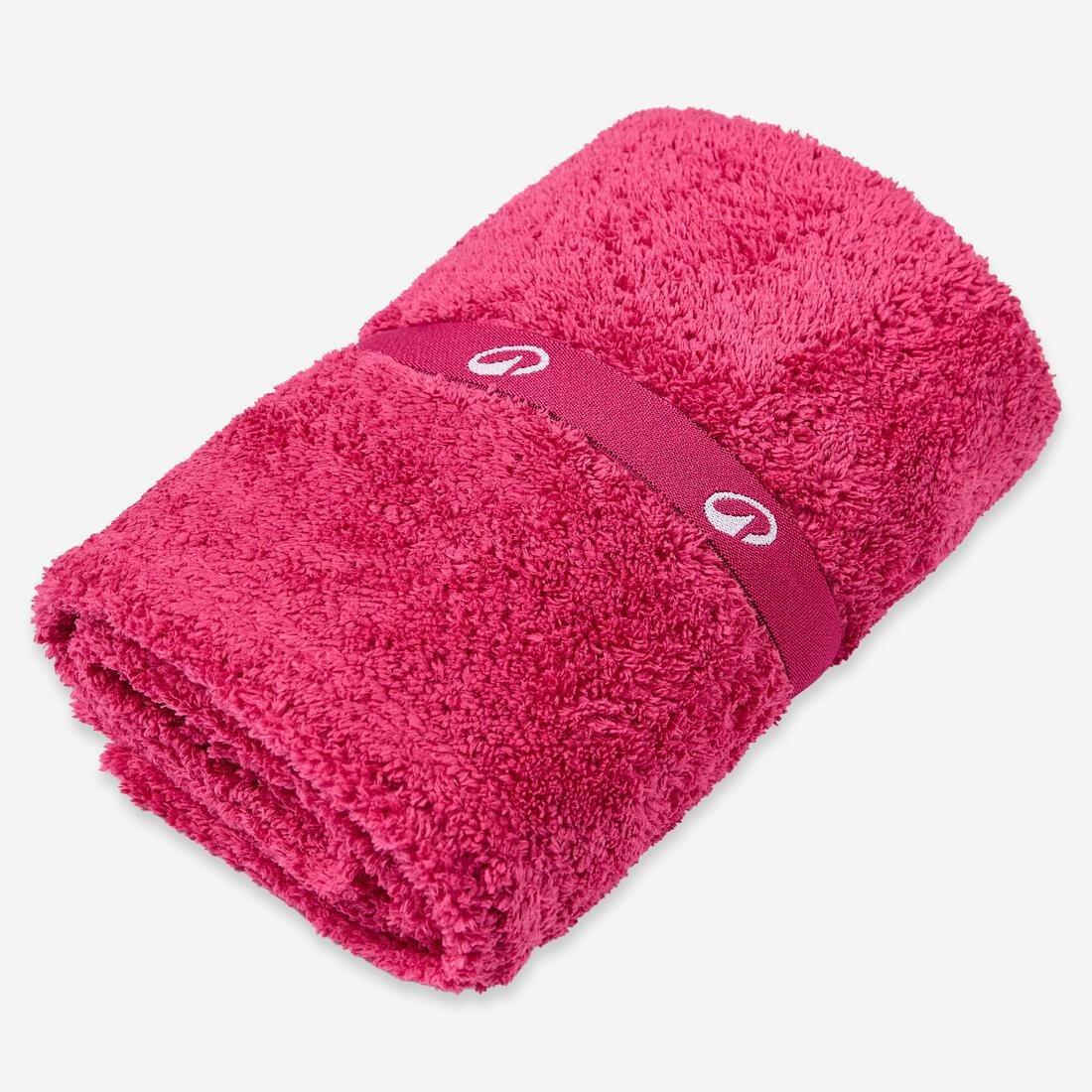Swimming Ultra-Soft Microfibre Towel Size XL 110 x 175 cm, Pink, No Color, large image number 6