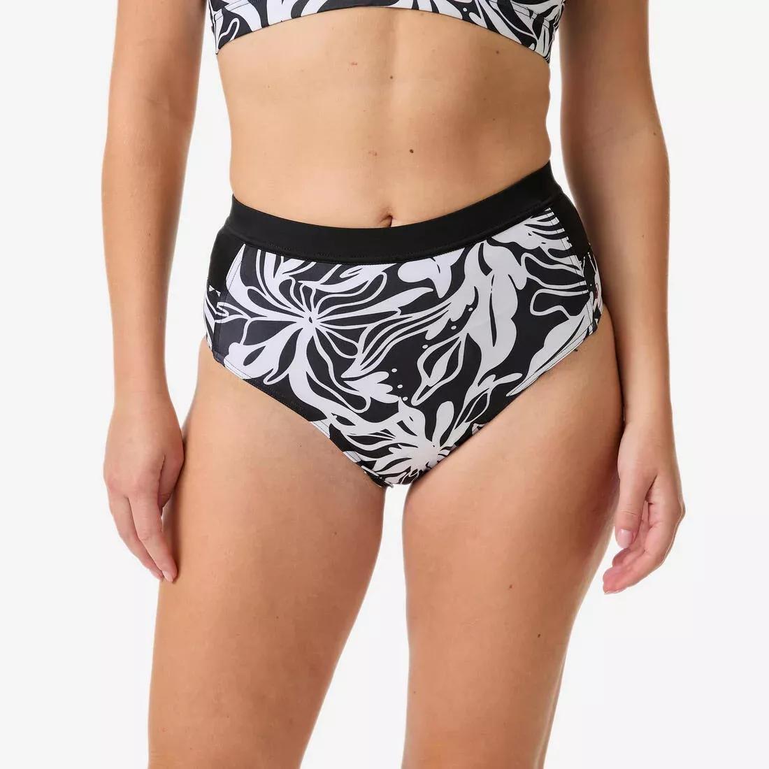 Women High Waist Surf Bikini Bottoms, Black, No Color, large image number 2