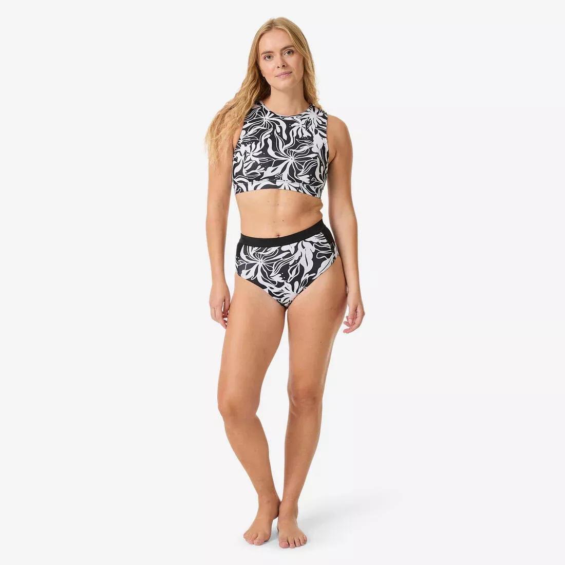 Women High Waist Surf Bikini Bottoms, Black, No Color, large image number 4