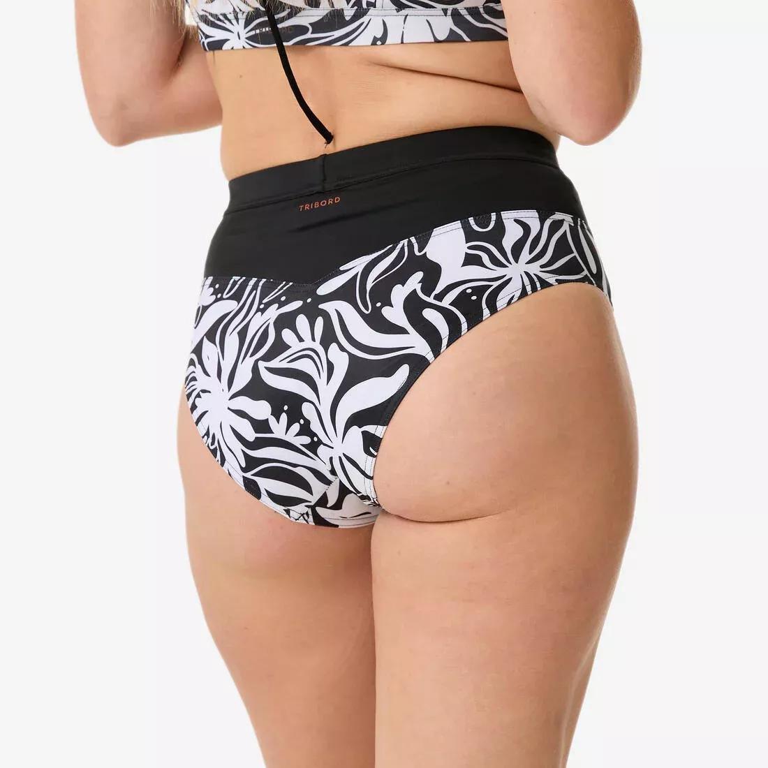 Women High Waist Surf Bikini Bottoms, Black, No Color, large image number 6