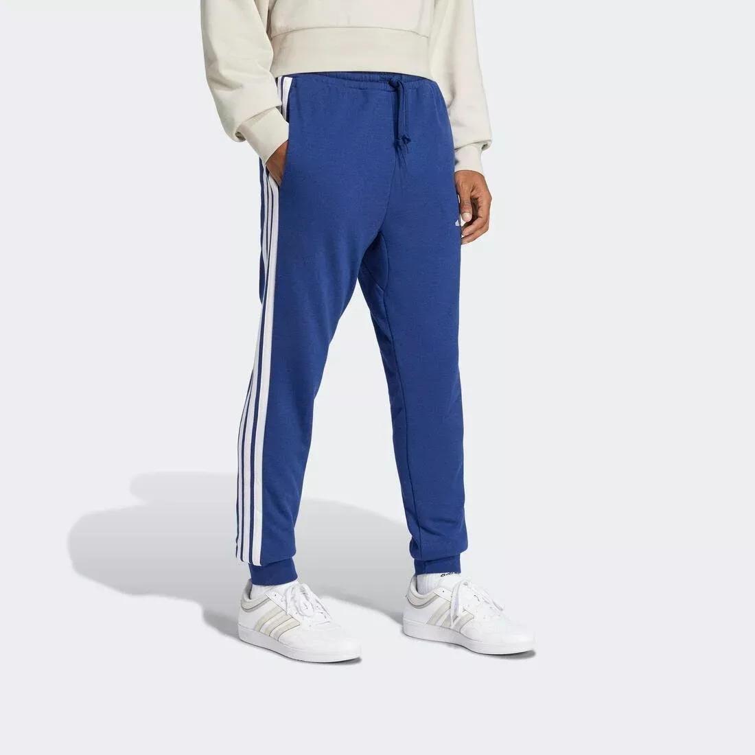 Essential 3-Stripes French Terry Joggers, Blue, No Color, large image number 3