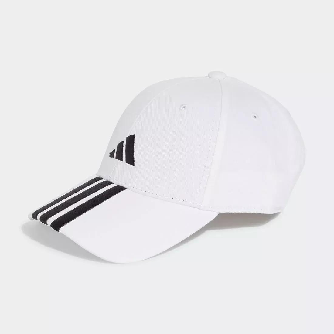 Unisex 3-Stripes New Logo Baseball Cap, White, No Color, large image number 0