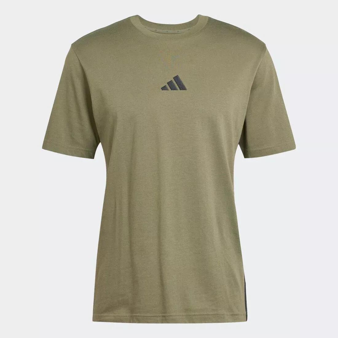 Essentials 3-Stripes Single Jersey T-Shirt, Green, No Color, large image number 0