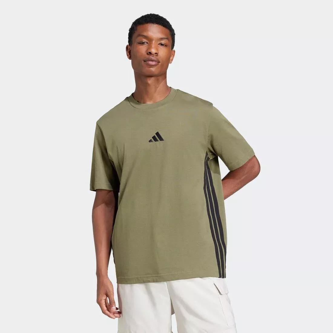 Essentials 3-Stripes Single Jersey T-Shirt, Green, No Color, large image number 1