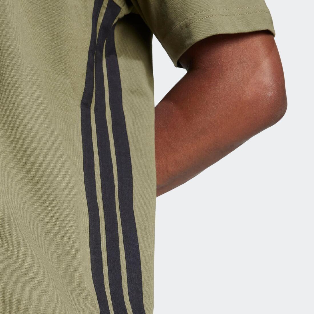 Essentials 3-Stripes Single Jersey T-Shirt, Green, No Color, large image number 4