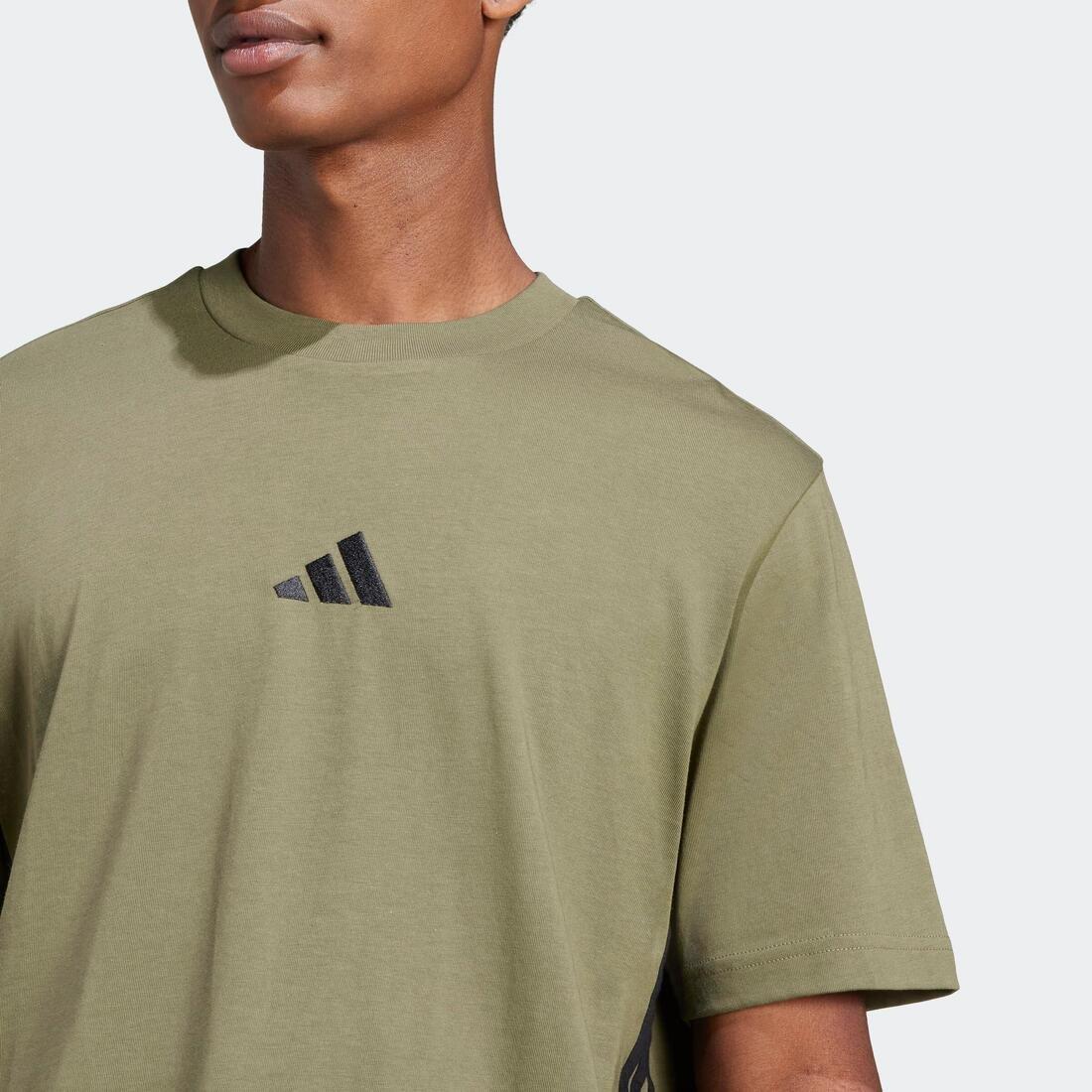 Essentials 3-Stripes Single Jersey T-Shirt, Green, No Color, large image number 5
