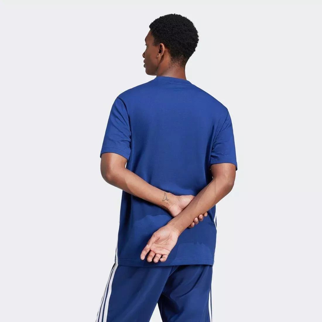 Essentials 3-Stripes Single Jersey T-Shirt, Blue, No Color, medium