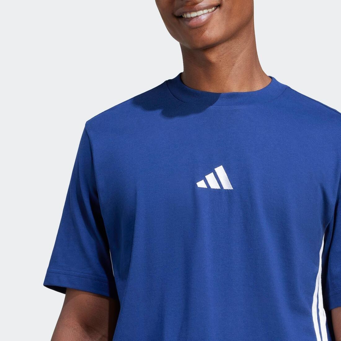Essentials 3-Stripes Single Jersey T-Shirt, Blue, No Color, large image number 4