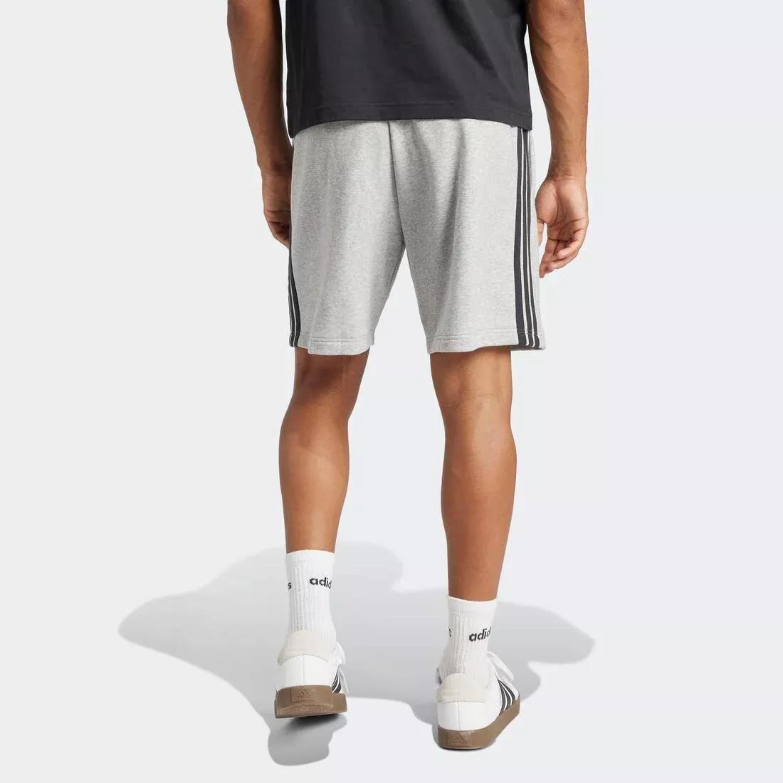 Essential 3-Stripes French Terry Shorts, Grey, No Color, large image number 4