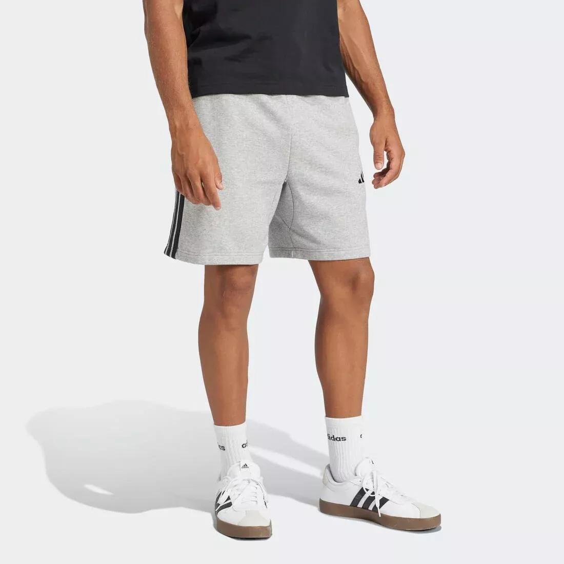 Essential 3-Stripes French Terry Shorts, Grey, No Color, large image number 5