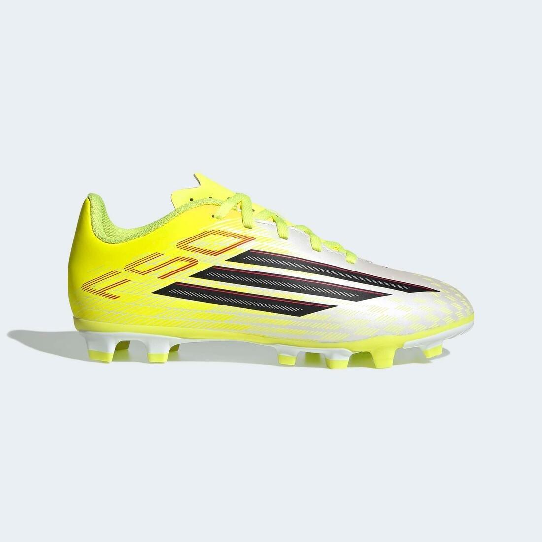 Kids Unisex F50 Club Firm Ground / Multi Ground Football Boots, Yellow, No Color, large image number 0