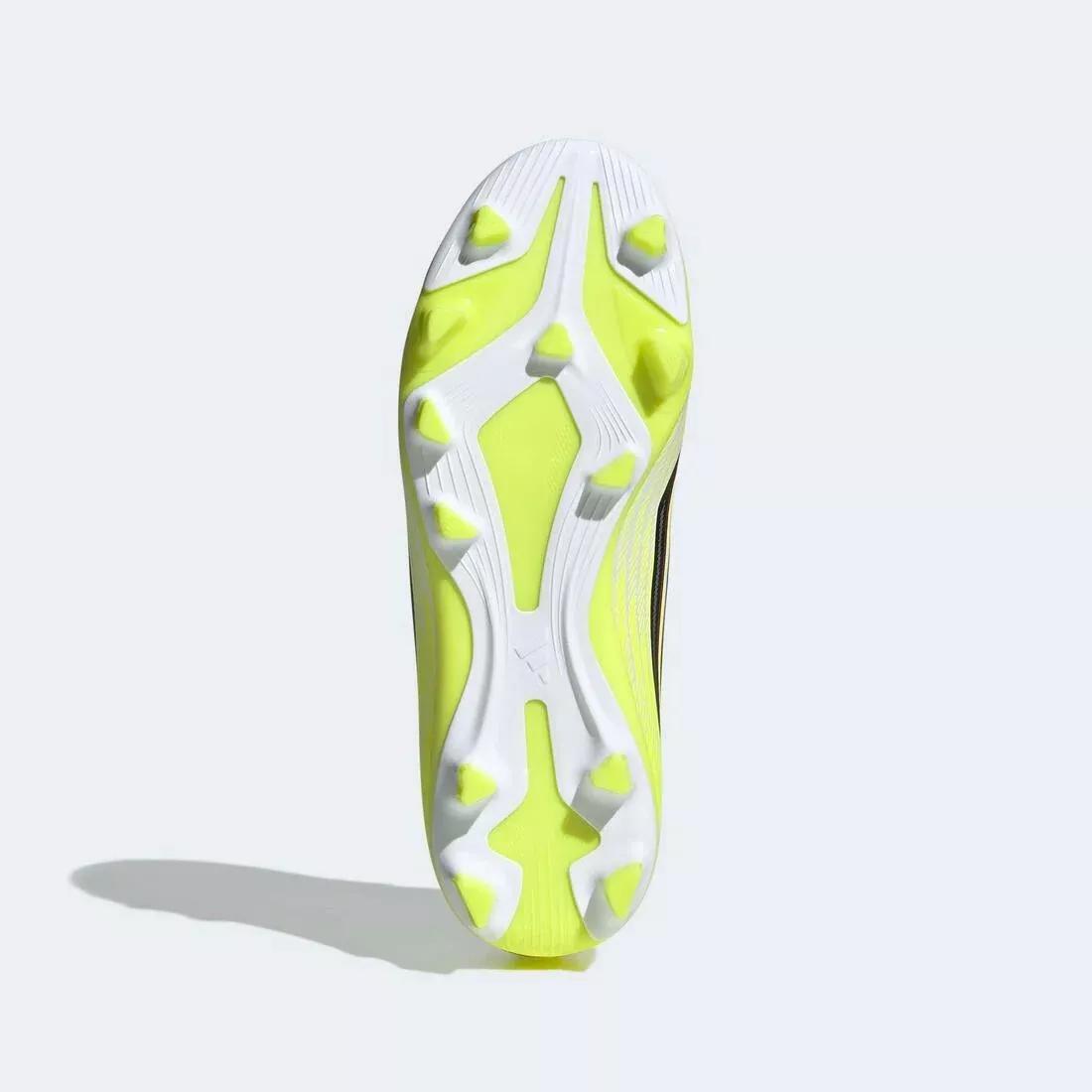 Kids Unisex F50 Club Firm Ground / Multi Ground Football Boots, Yellow, No Color, large image number 2