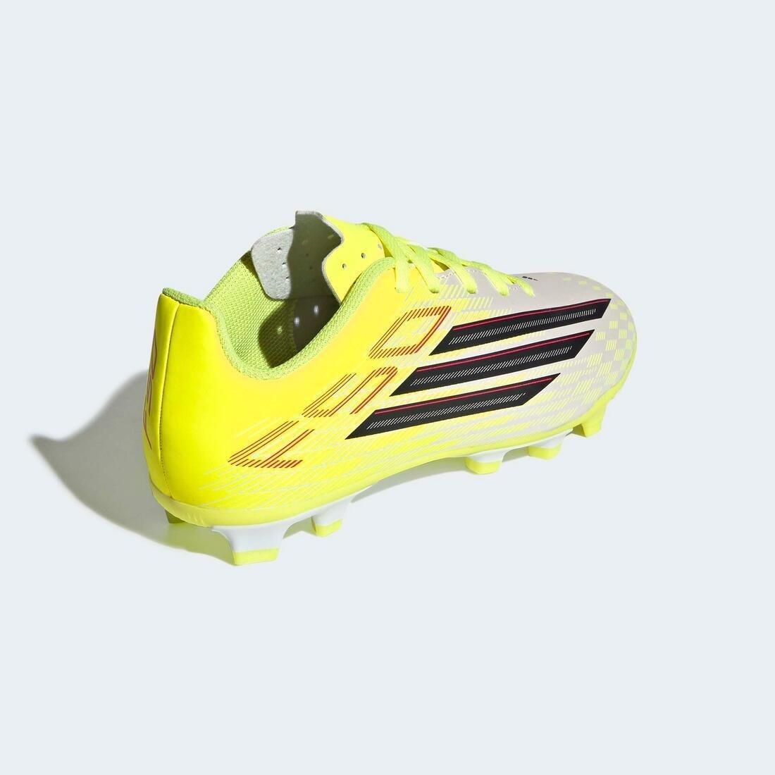 Kids Unisex F50 Club Firm Ground / Multi Ground Football Boots, Yellow, No Color, large image number 5