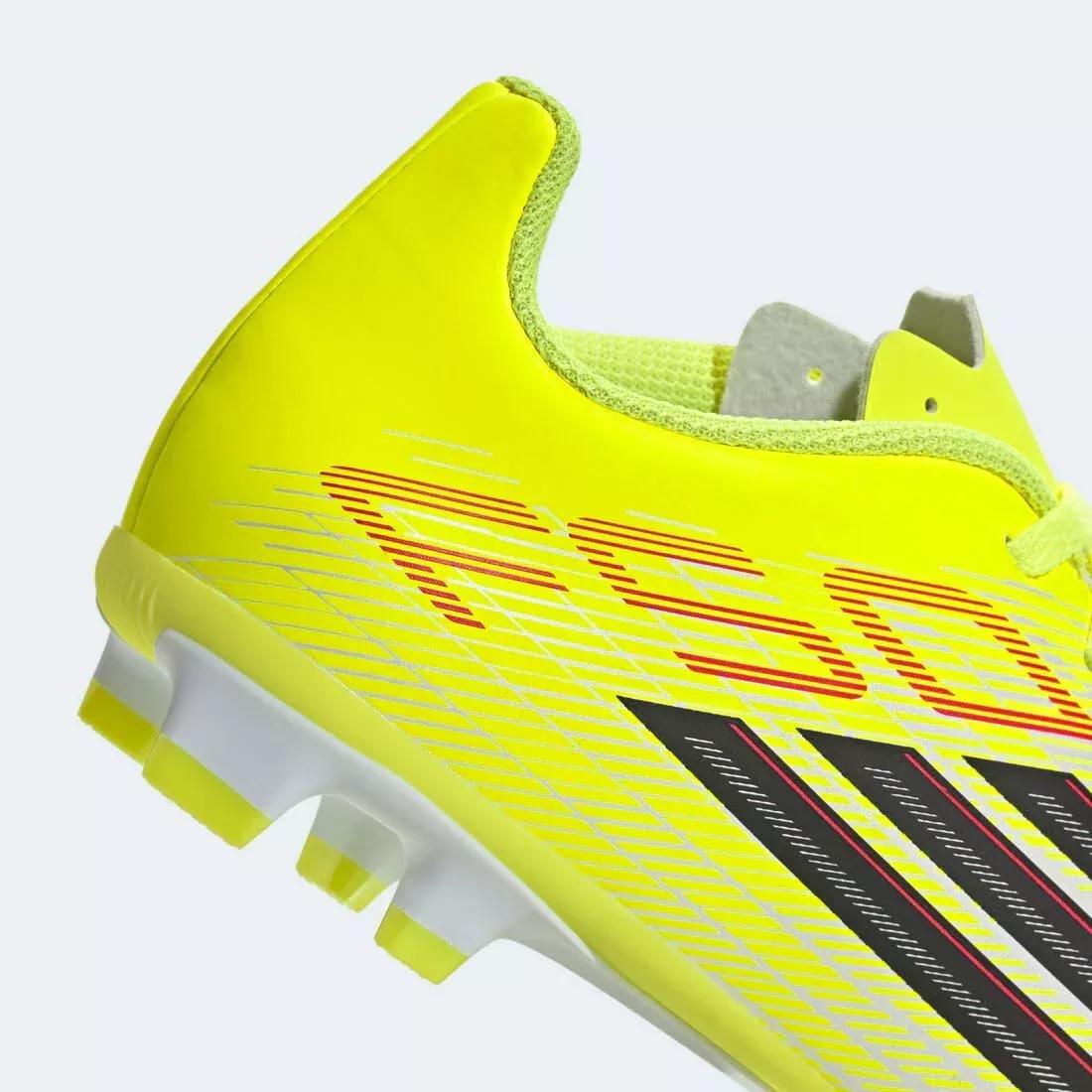 Kids Unisex F50 Club Firm Ground / Multi Ground Football Boots, Yellow, No Color, large image number 6