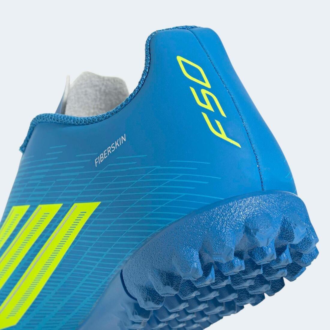 Kids Unisex F50 Club Velcro Turf Football Shoes, Blue, No Color, large image number 7