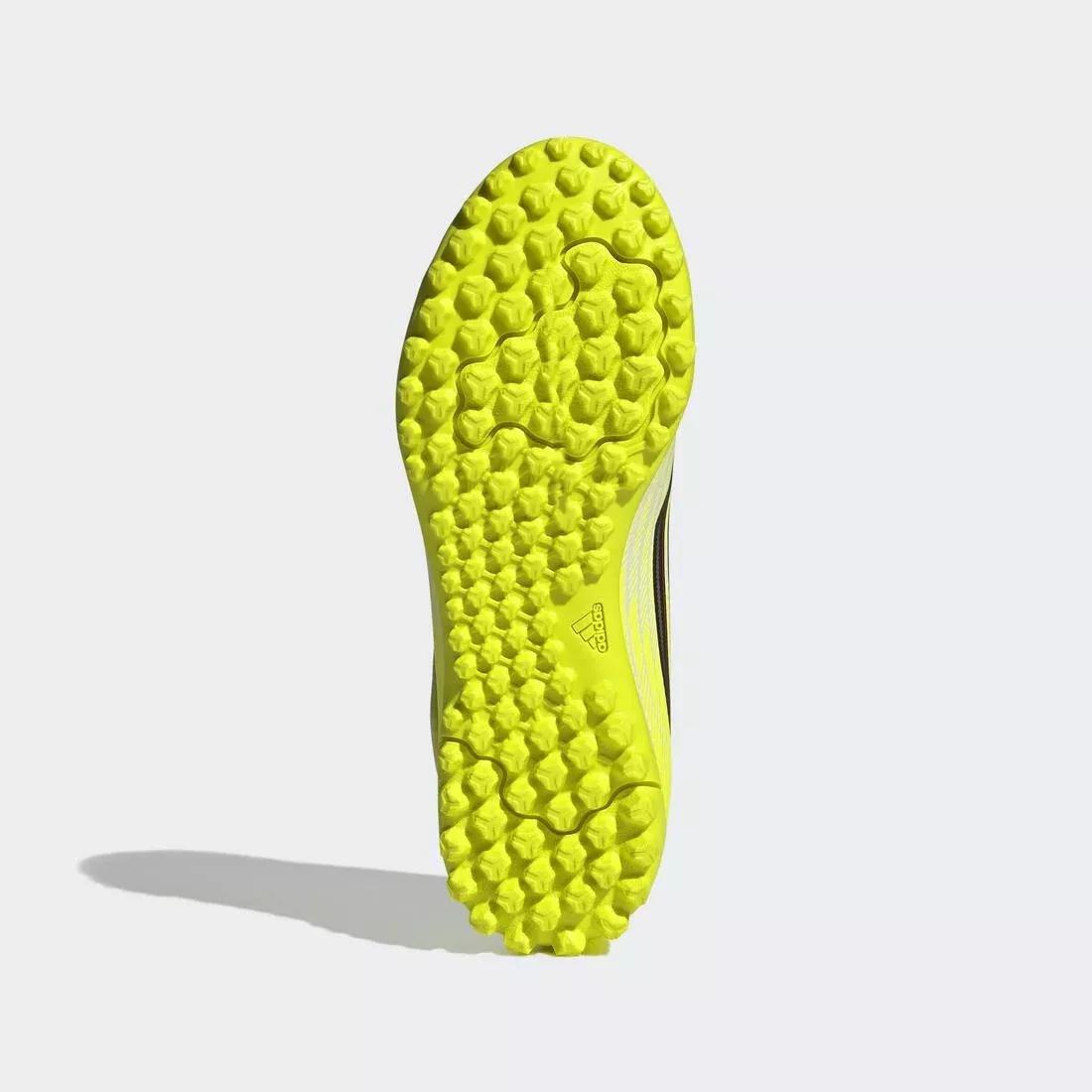 Kids Unisex F50 Club Velcro Turf Football Shoes, Yellow, , large image number 2