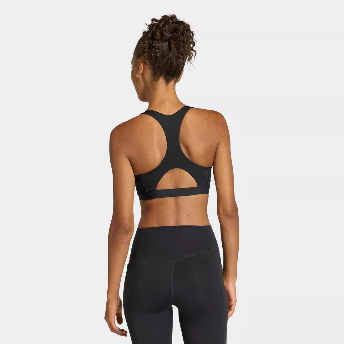 Optime Essentials Workout Medium Support Bra, Black, No Color, large image number 5