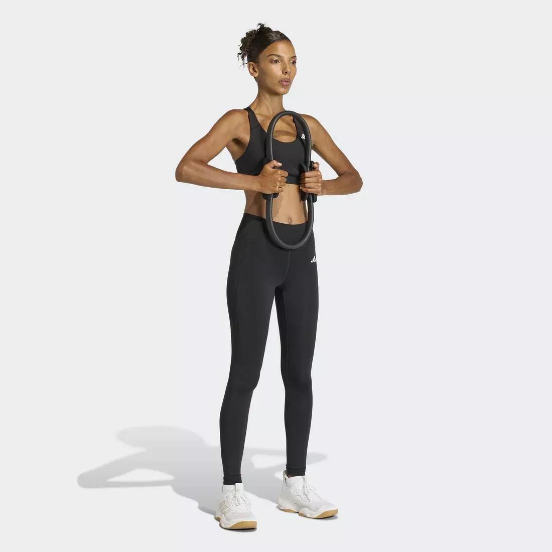 Optime Essentials Workout Medium Support Bra, Black, No Color, large image number 6