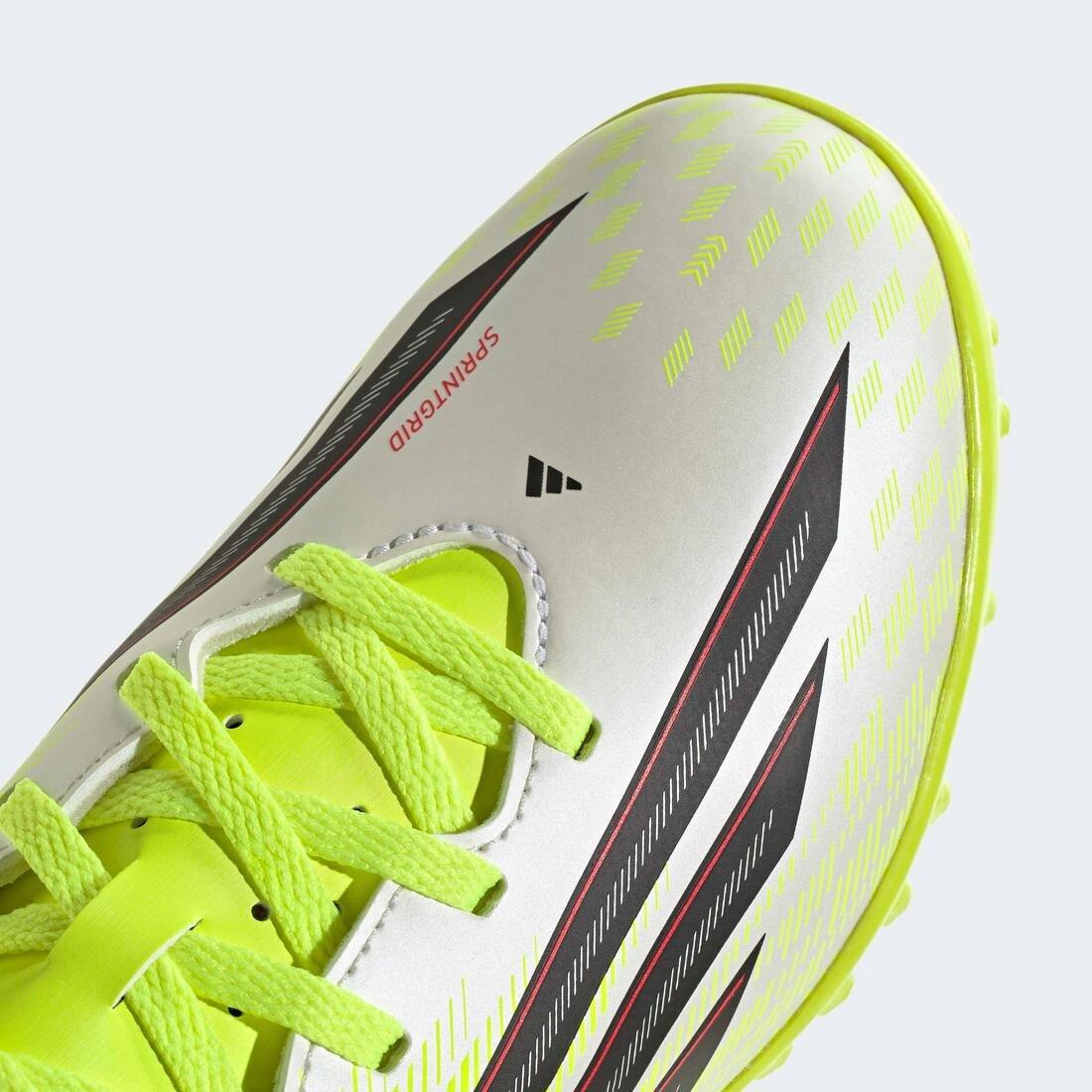 Kids Unisex F50 Club Turf Football Shoes, Yellow, , large image number 6