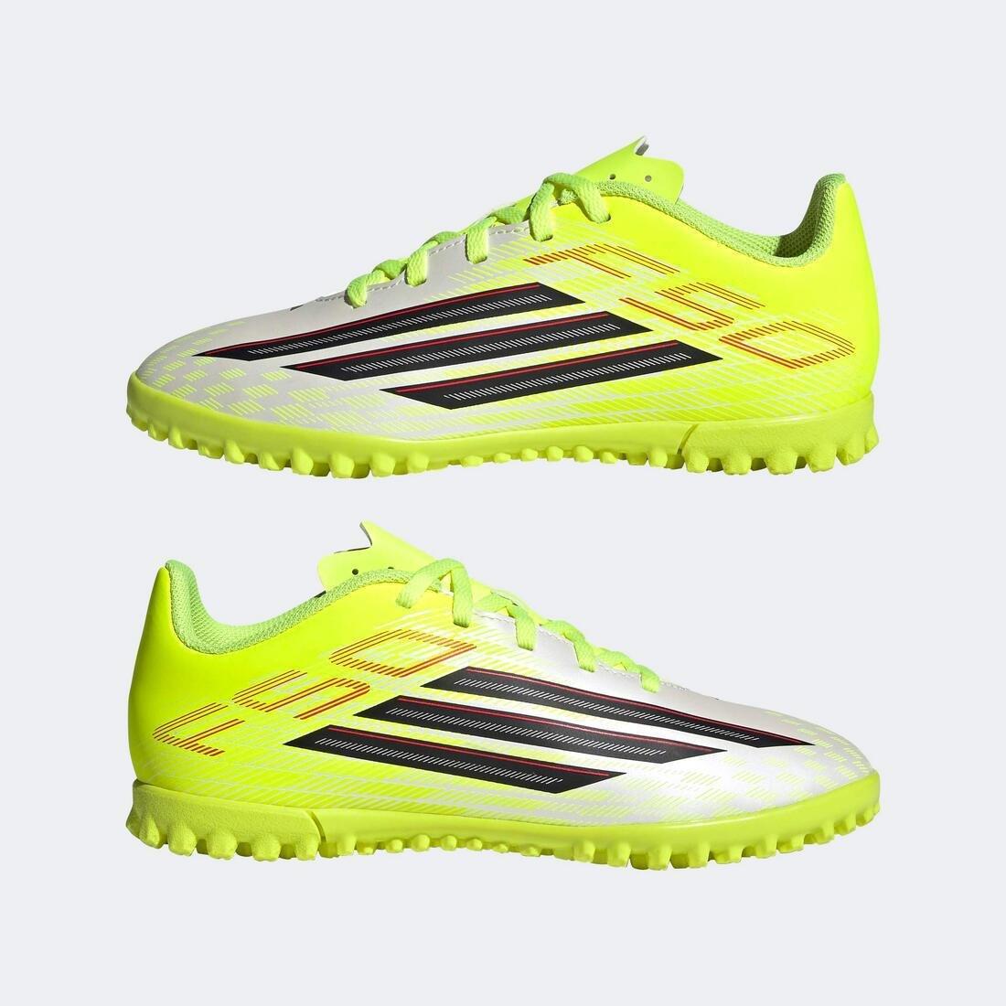 Kids Unisex F50 Club Turf Football Shoes, Yellow, , large image number 8