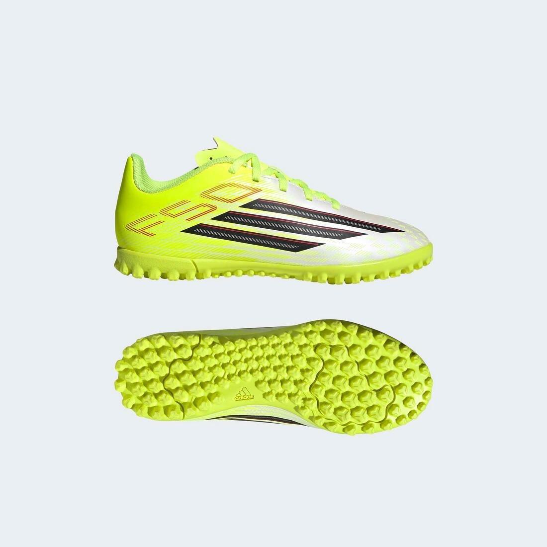 Kids Unisex F50 Club Turf Football Shoes, Yellow, , large image number 9