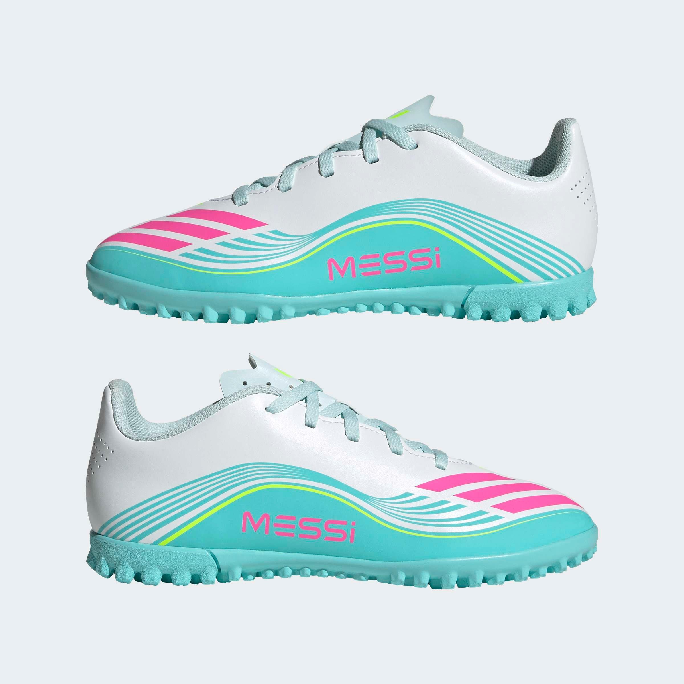 Kids Unisex F50 Messi Club Turf Football Shoes, White, , large image number 7