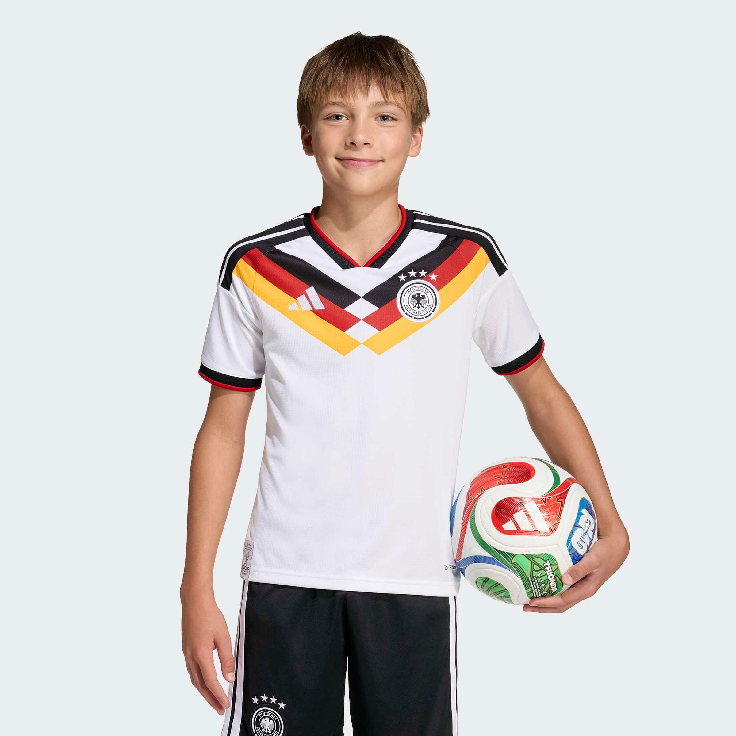 Kids Unisex Germany 26 Home Jersey, White, No Color, large image number 4
