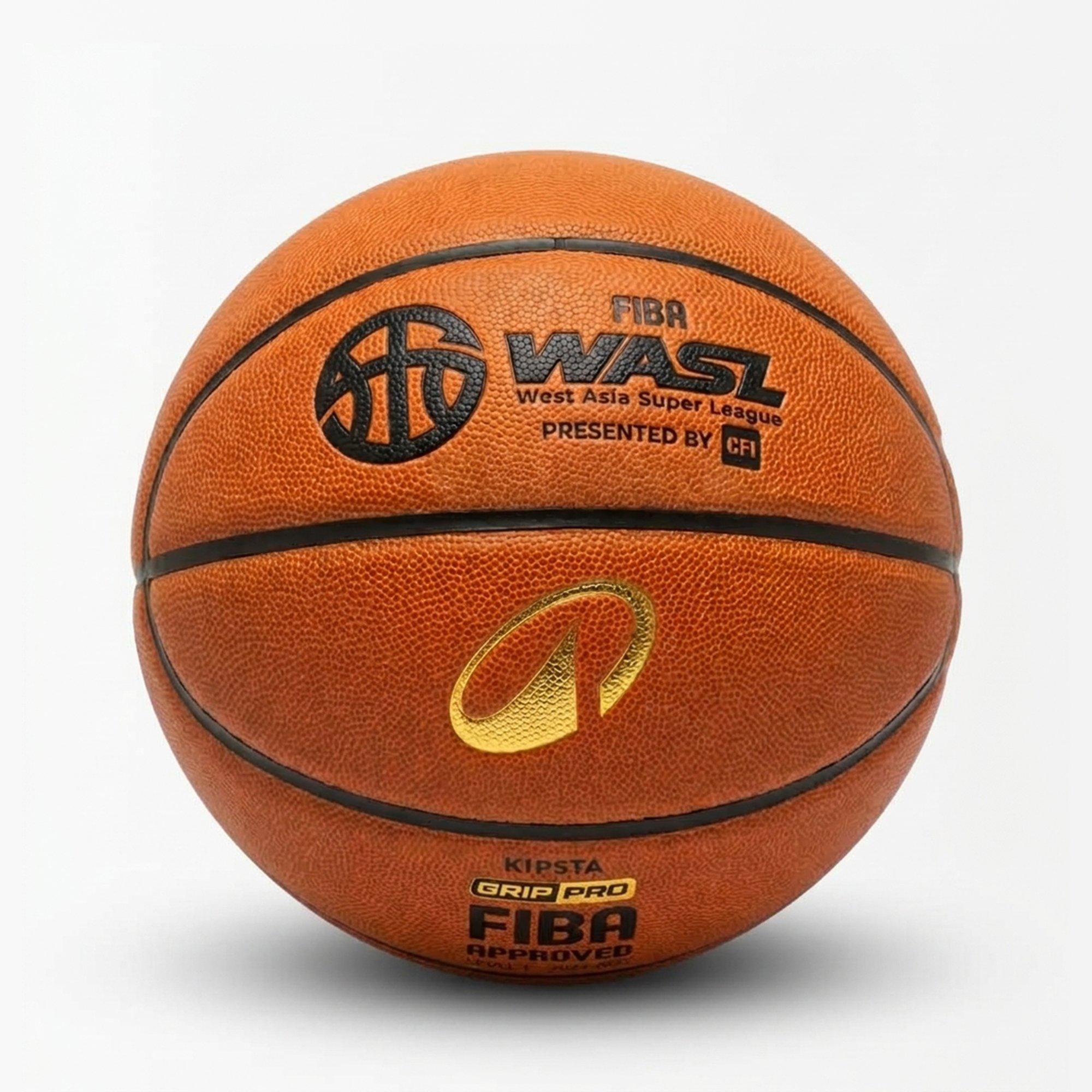 Size 7 WASL Basketball FIBA Grip Pro - BT900X, Brown, No Color, medium