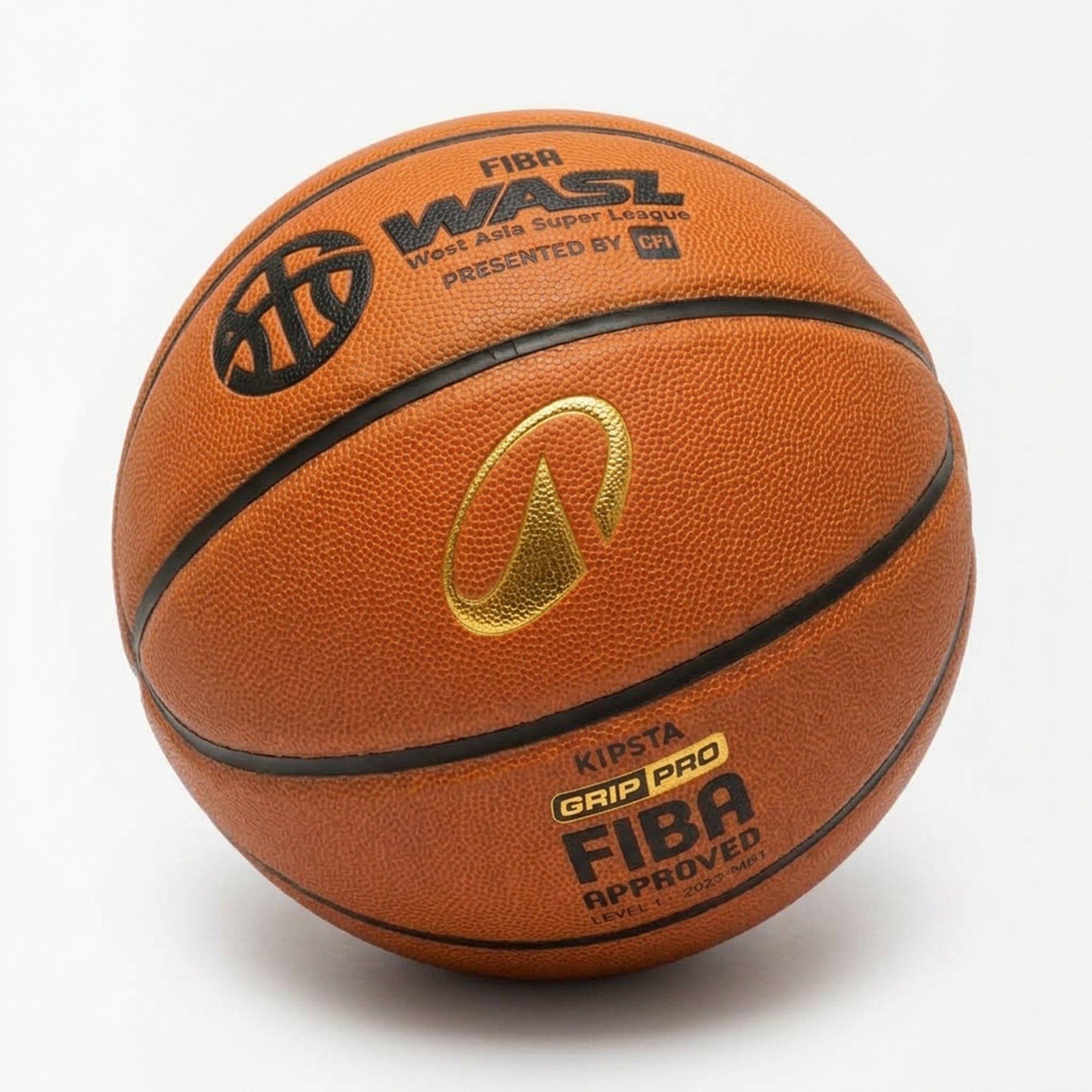 Size 7 WASL Basketball FIBA Grip Pro - BT900X, Brown, No Color, medium
